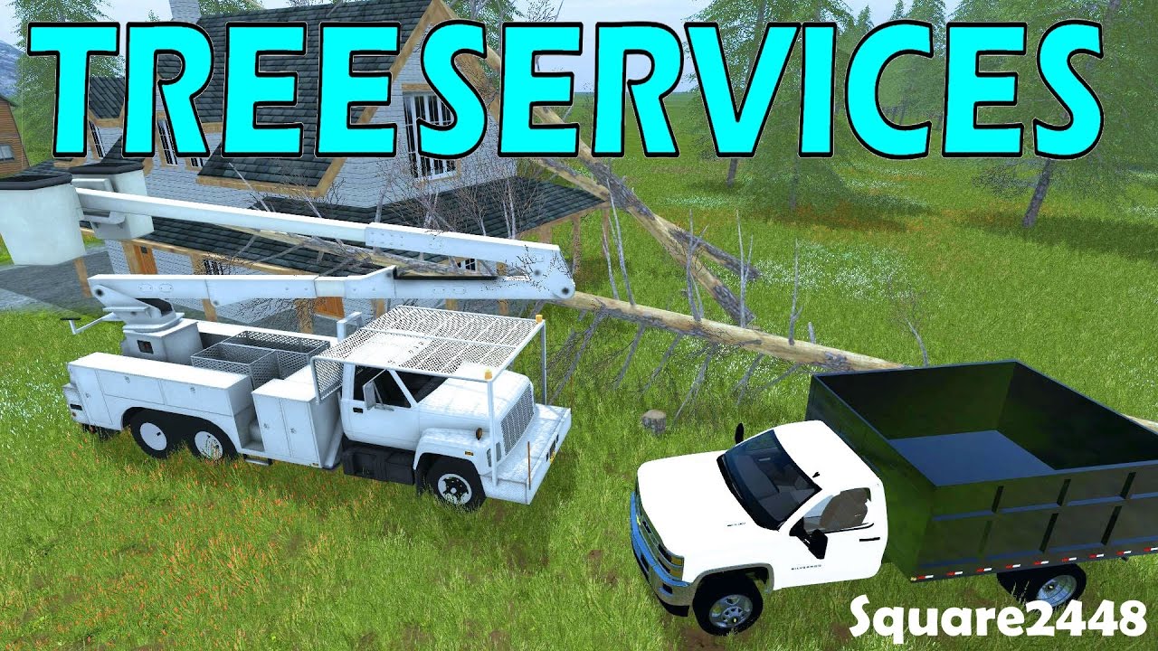 Farming Simulator 17 Tree Services - Fallen Trees On Houses - Bucket Truck - Duramax