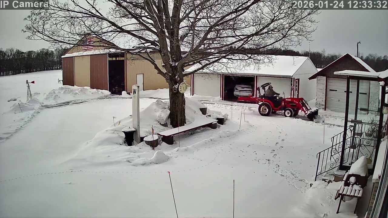 Branson 2510h with 6' rear blade. Temp 7°F, Sodus,  Michigan,  1/24/2026