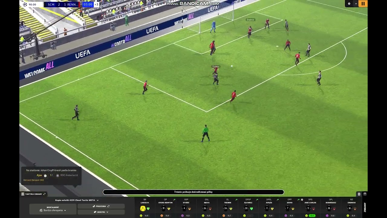 Mirandela - Rennes. Champions Leaguew. 2:L. Football Manager 2024.