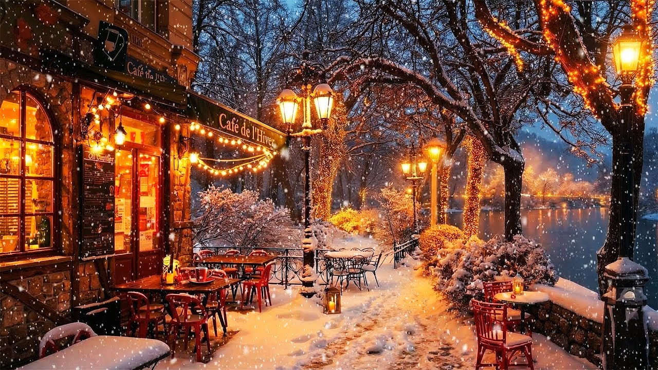 Уютная зимняя атмосфера кафе ☕ Нежные джазовые мелодии для спокойного зимнего вечера