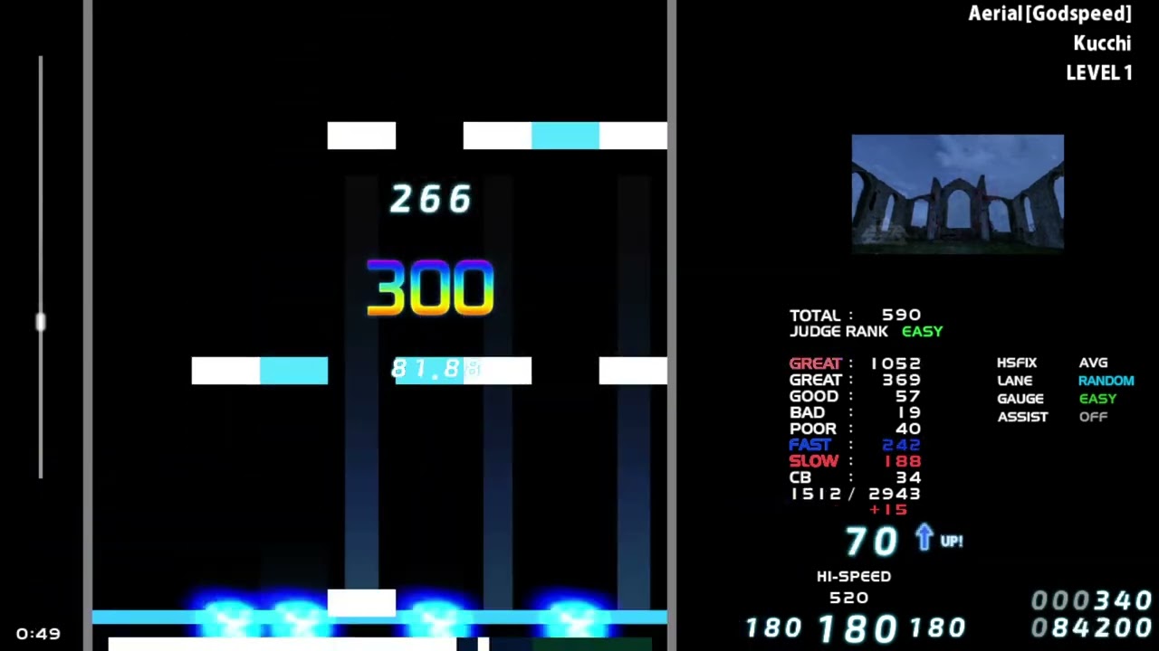 [Lunatic Rave 2 ] ST1 Aerial [ Godspeed ] Easy clear