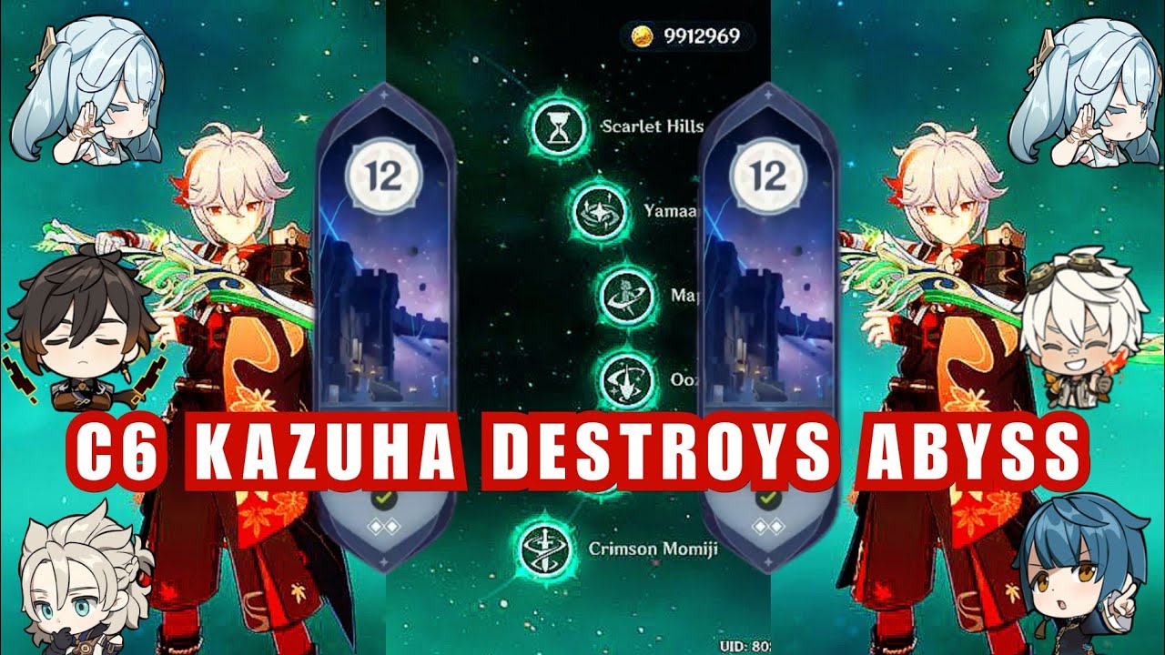C6 Kazuha DESTROYS 3.7 Spiral Abyss BOTH SIDES 9 Star Clear!