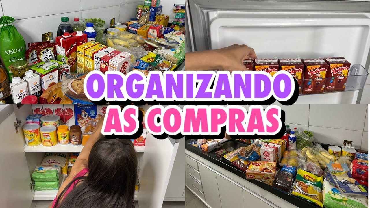 ORGANIZANDO AS COMPRAS DO MÊS NO ARMÁRIO NOVO💗 MORANDO SOZINHA