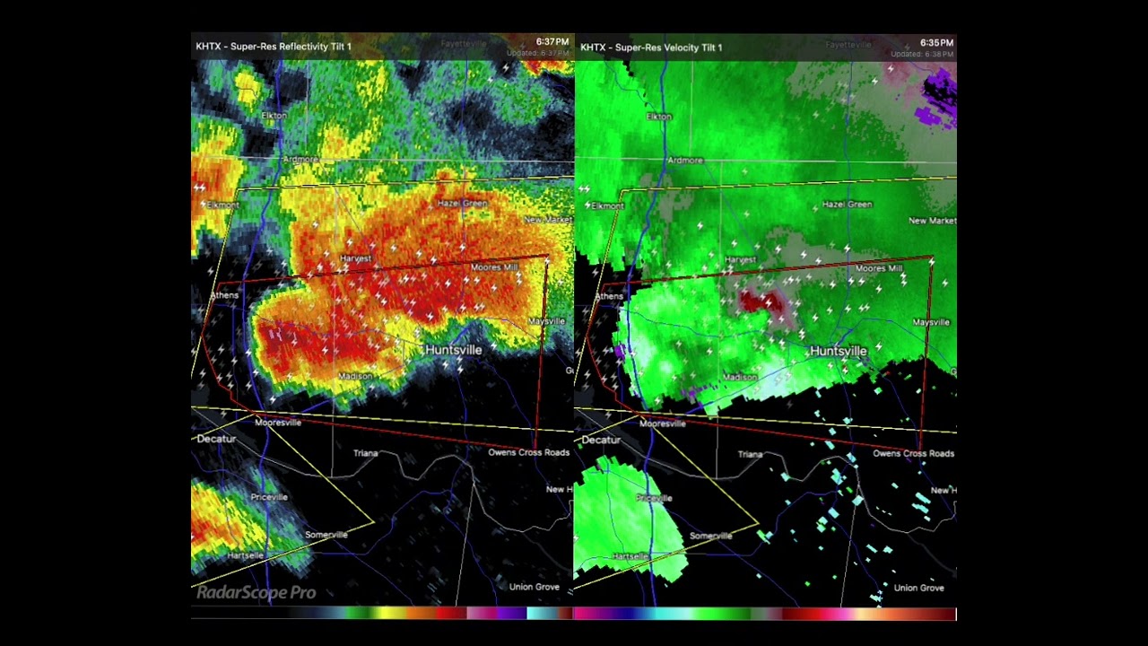 EAS | Tornado EMERGENCY for Huntsville, Alabama (Large Tornado!)