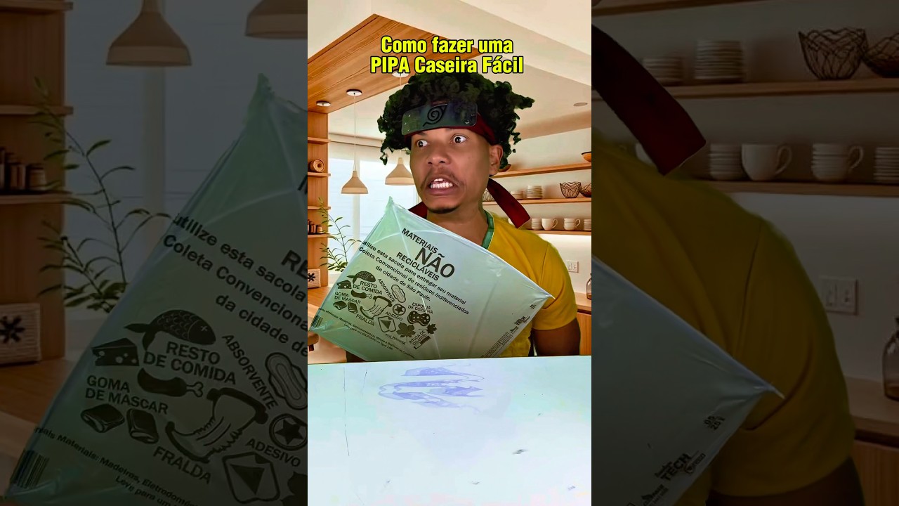 TUTORIAL COMO FAZER PIPA CASEIRA #humor #tutorial