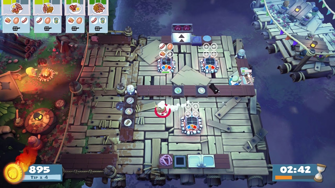 Overcooked 2: Campfire Cook Off, Level 3-4, 2 Players, 4 Stars (1339)