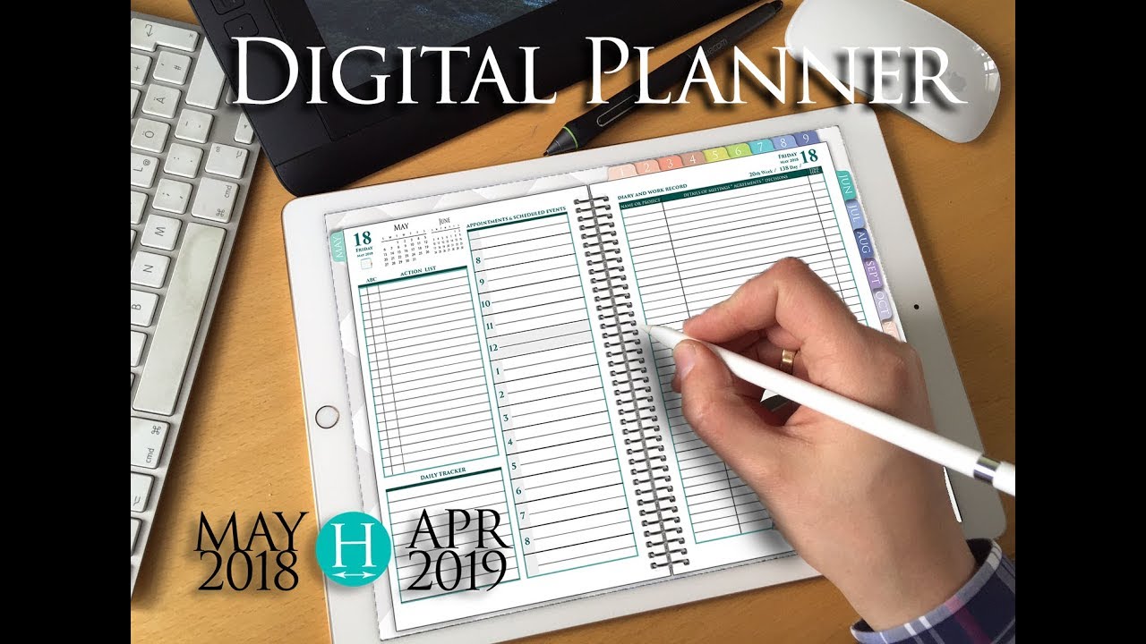 Digital Planner for GoodNotes Notability and Noteshelf2 on iPad and iPad Pro with functioning tabs