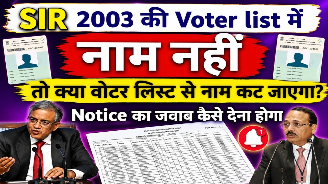 Name missing from the 2003 voter list? What to do if you receive a notice? Which documents will y...
