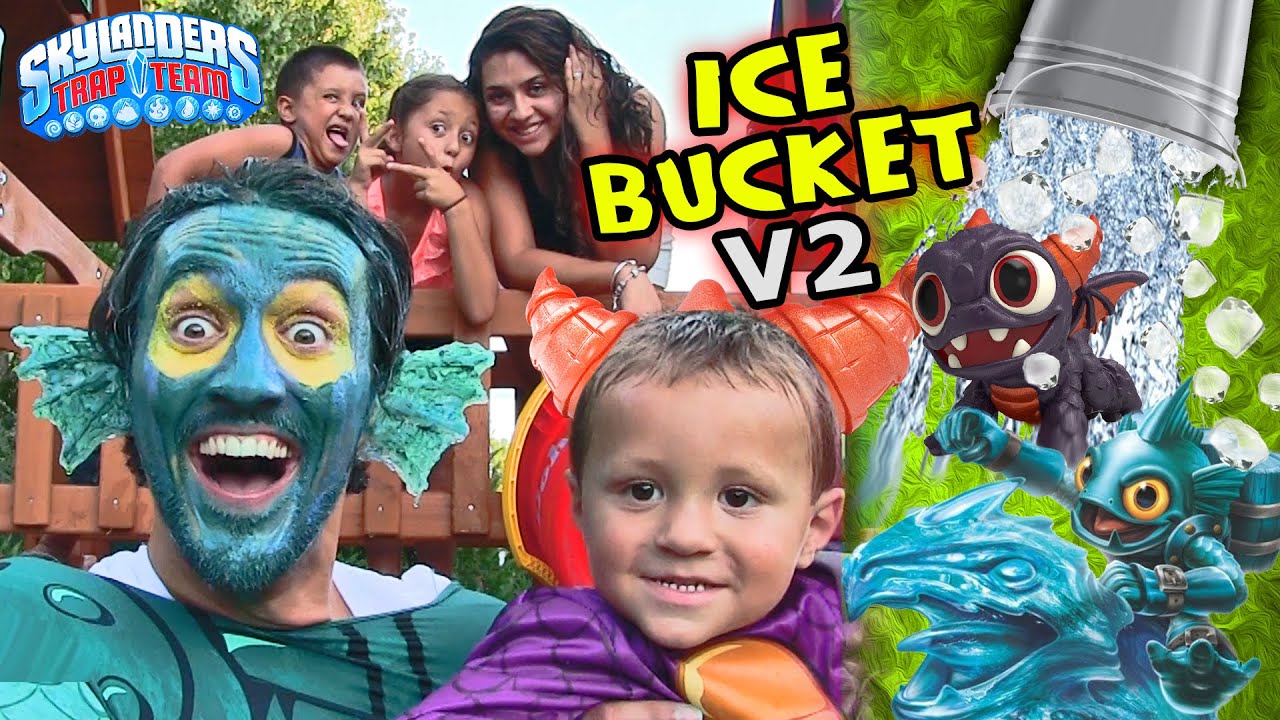 Spry & Tidal Wave Gill Grunt Ice Bucket Challenge! Real Life Skylanders aka Lightcore Chase & Dad v2