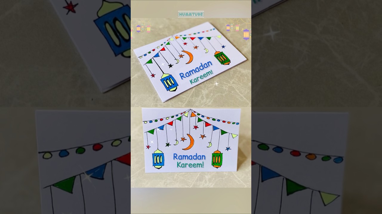 Beautiful RAMADAN card🌙⭐️ #poster #art #card #ramadan #eid #decoration #shorts #viral #reels
