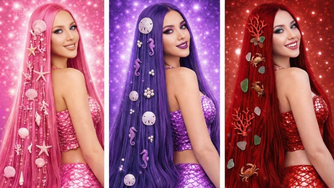 RÓŻOWA vs FIOLETOWA vs CZERWONA Syrena ✨ Wspaniała Metamorfoza Syreny