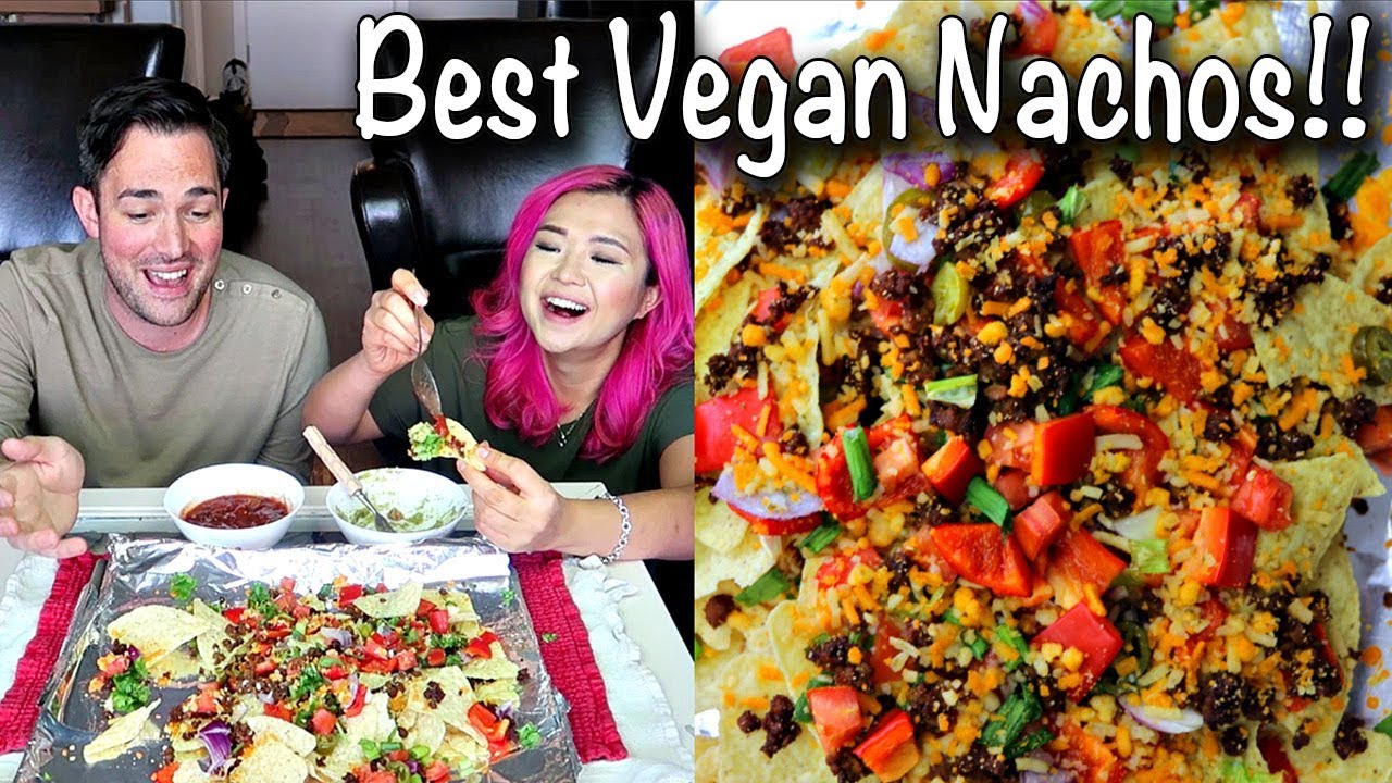 VEGAN NACHOS & BURRITOS (Mexican Mukbang / Eating Show)