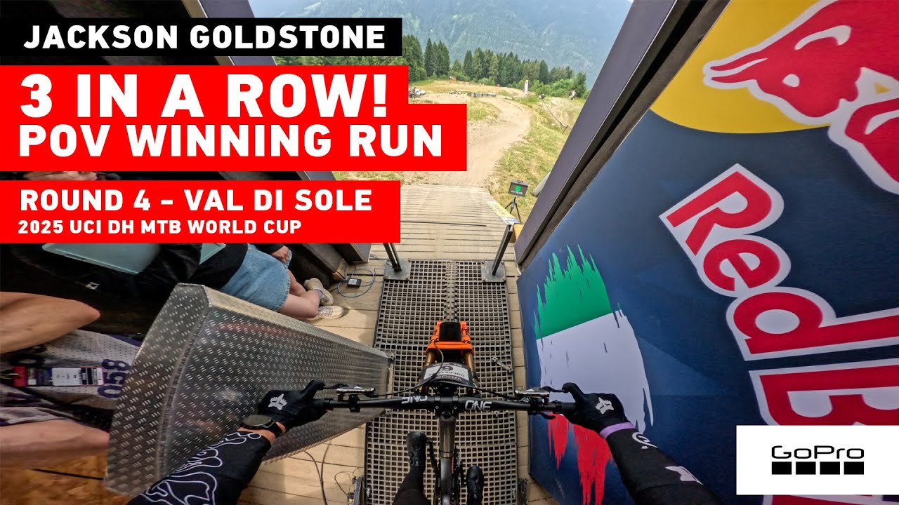 GoPro: 3 IN A ROW! Jackson Goldstone Winning POV Run - Val Di Sole - '25 UCI DH MTB World Cup