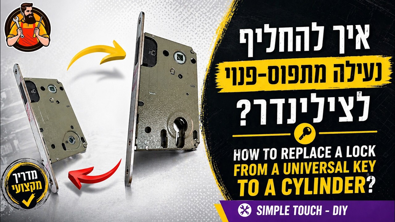 הסבת נעילה מתפוס-פנוי לצילינדר | Universal mechanism to a cylinder | החלפת מנגנון | עשה זאת בעצמך