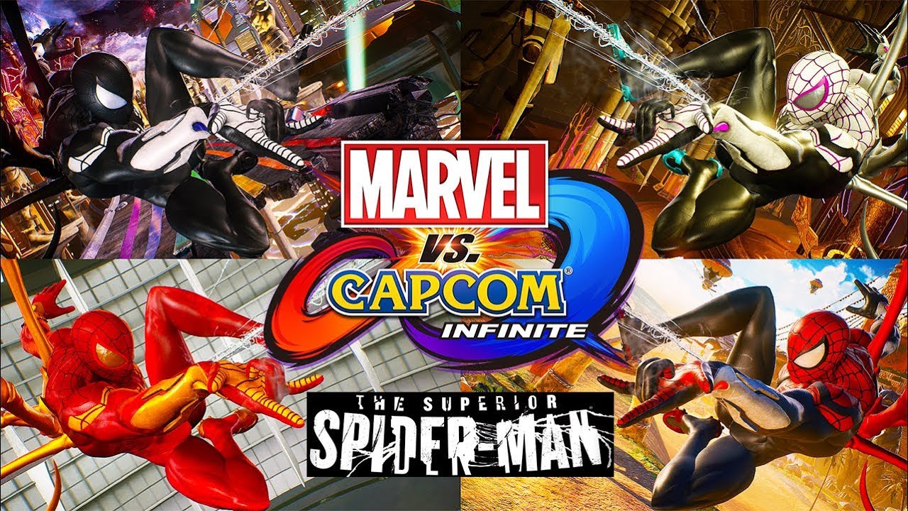 Marvel vs Capcom Infinite Super Spider-Man Costume Gameplay + All Colors (Spider-Gwen, Iron Spider)