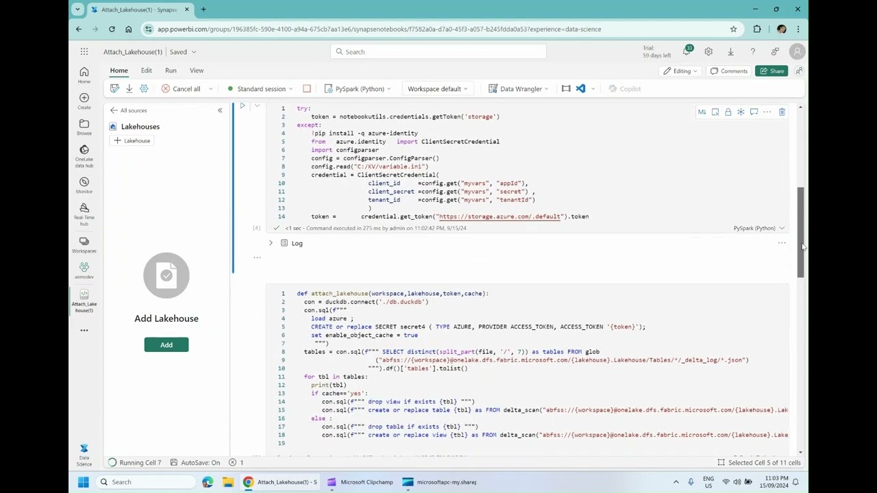 sub second Queries using Fabric Lakehouse, DuckDB Delta Table reader and disk cache