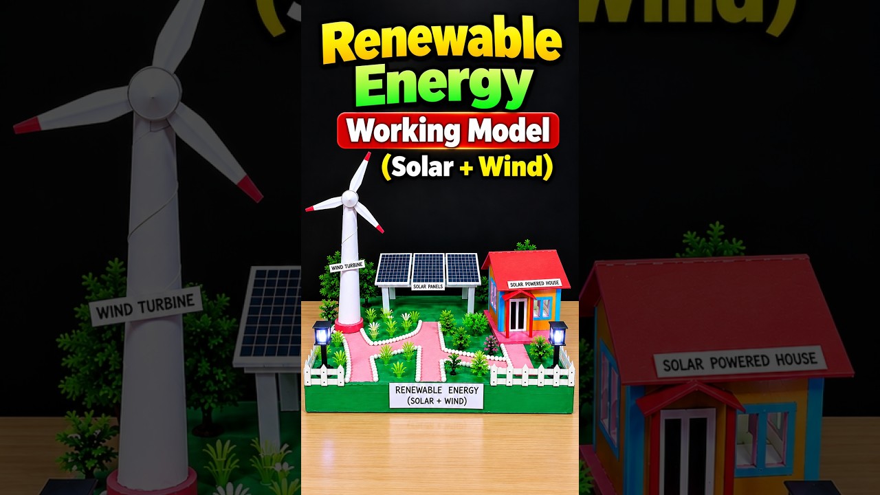 Renewable Energy Working Model (Solar + Wind) Science Exhibition - DIY - Craftpiller - Creative