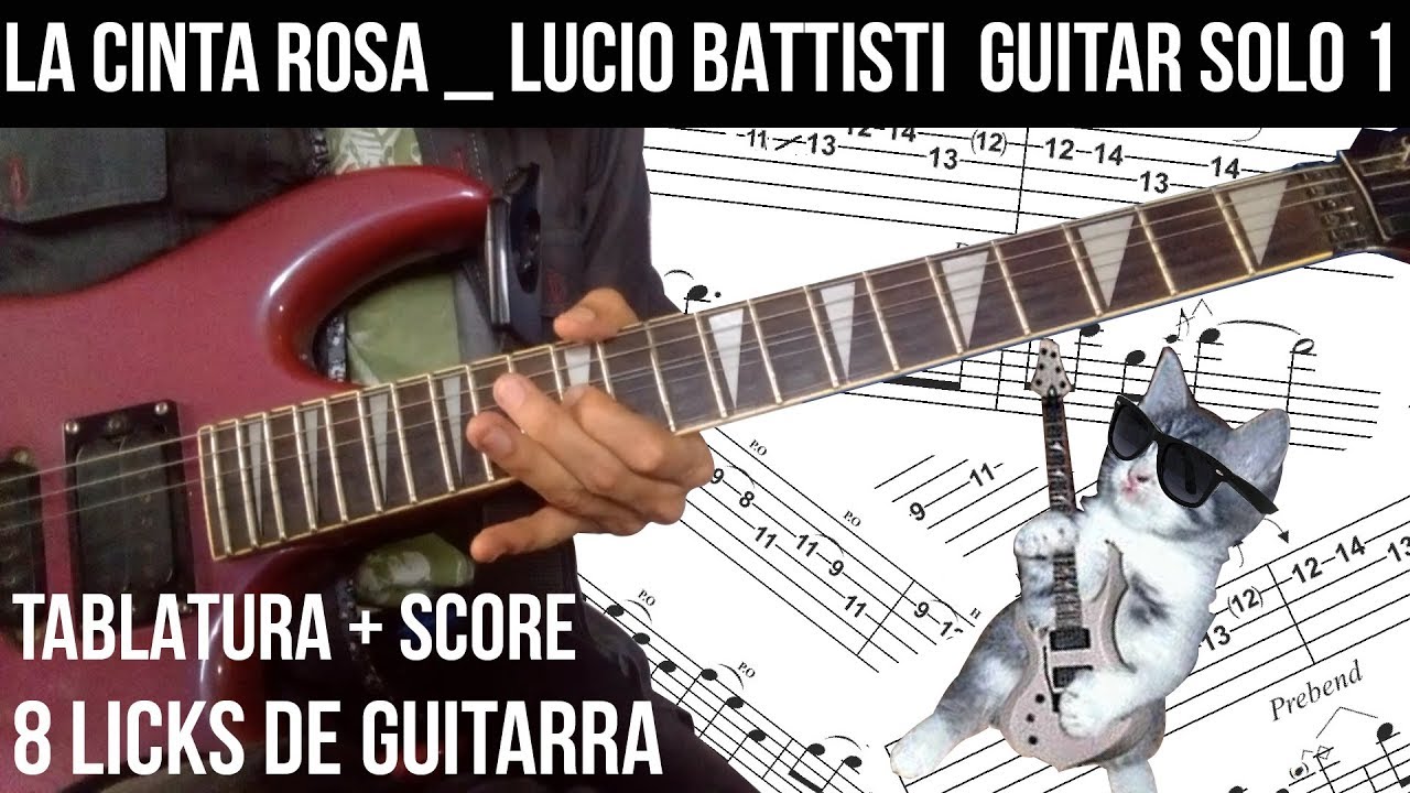 La Cinta Rosa Solo 1 Tutorial  _ 8 LICKS PARA GUITARRA ELECTRICA