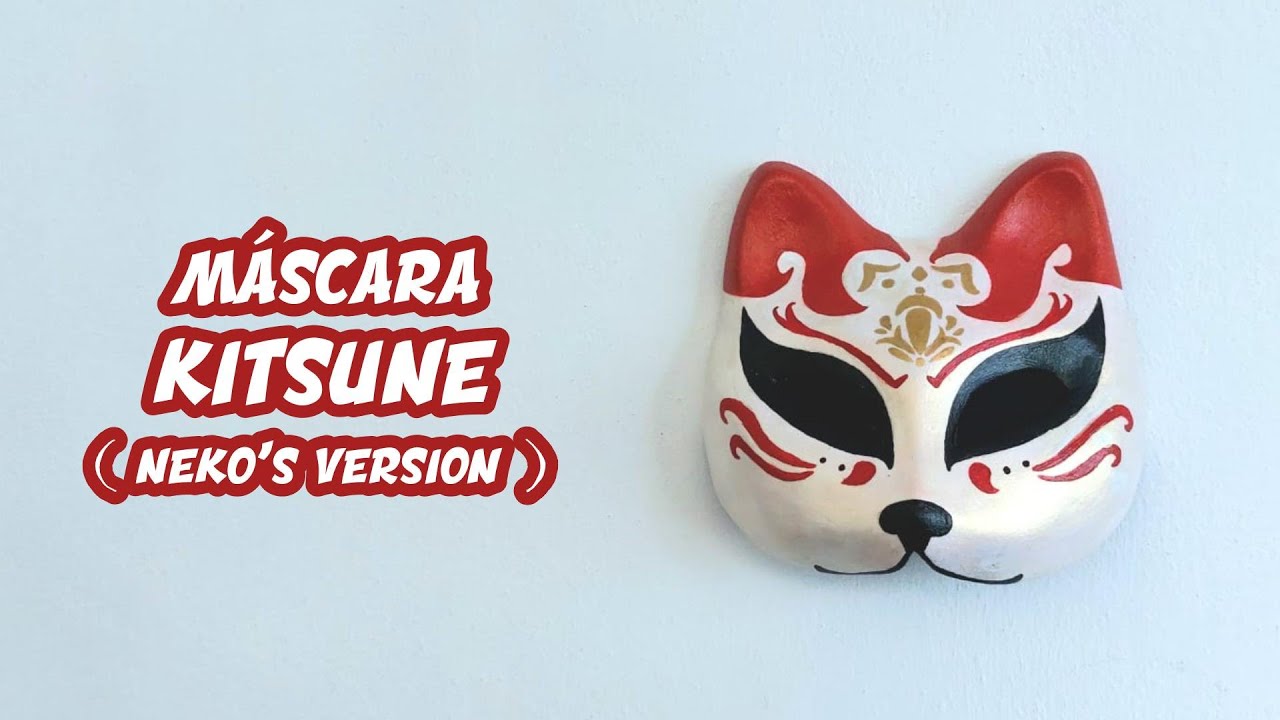 Has una MÁSCARA japonesa de KITSUNE/Cómo hacer una MÁSCARA de KITSUNE fácil y rápido🐾🐾🐾