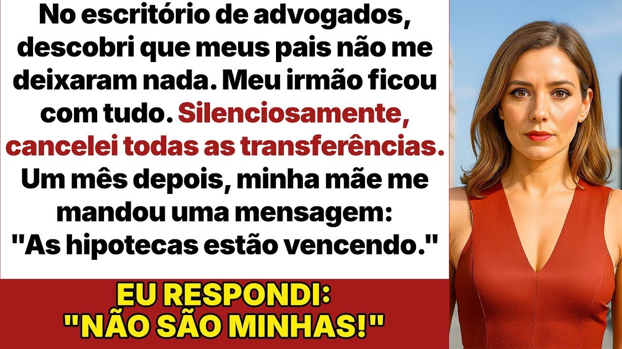 No escritório do advogado, descobri que meus pais não me deixaram nada  Meu irmão herdou tudo!