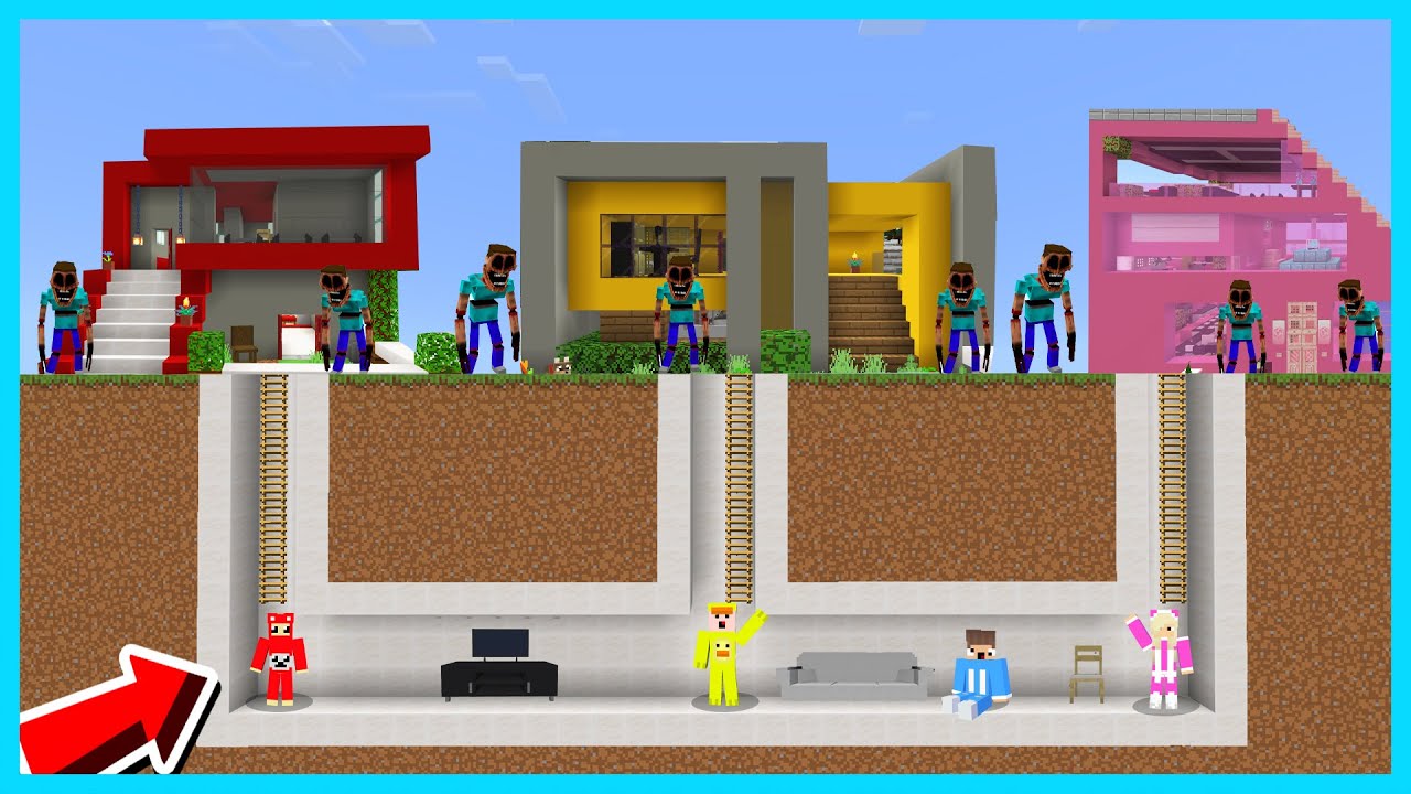 MIPAN & ZUZUZU BUAT TEROWONGAN RAHASIA KE RUMAH JONJON DAN NYAMNYAM DI MINECRAFT! KEREN BANGET