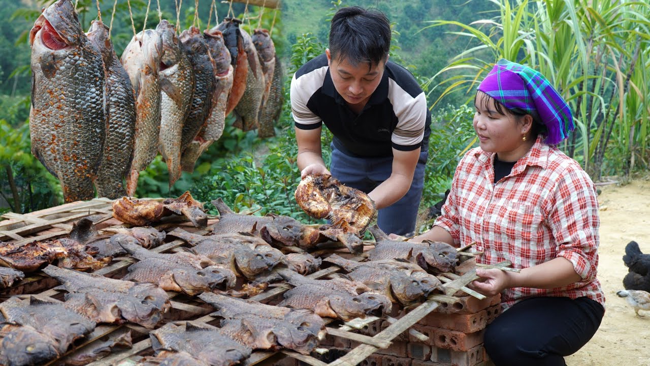 Catching fish in pond, How to prepare smoked fish, sell for high price.