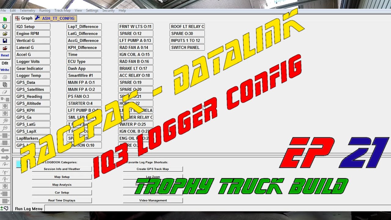 Trophy Tuck Build Ep.21 - Racepak IQ3 logger dash config using Datalink software.