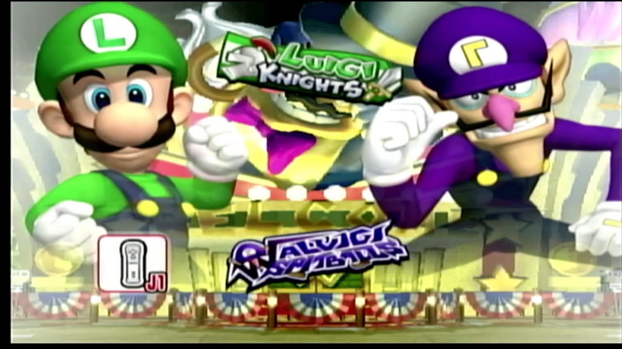 Mario Super Sluggers: Luigi Knights vs Waluigi Spitballs Gameplay HD