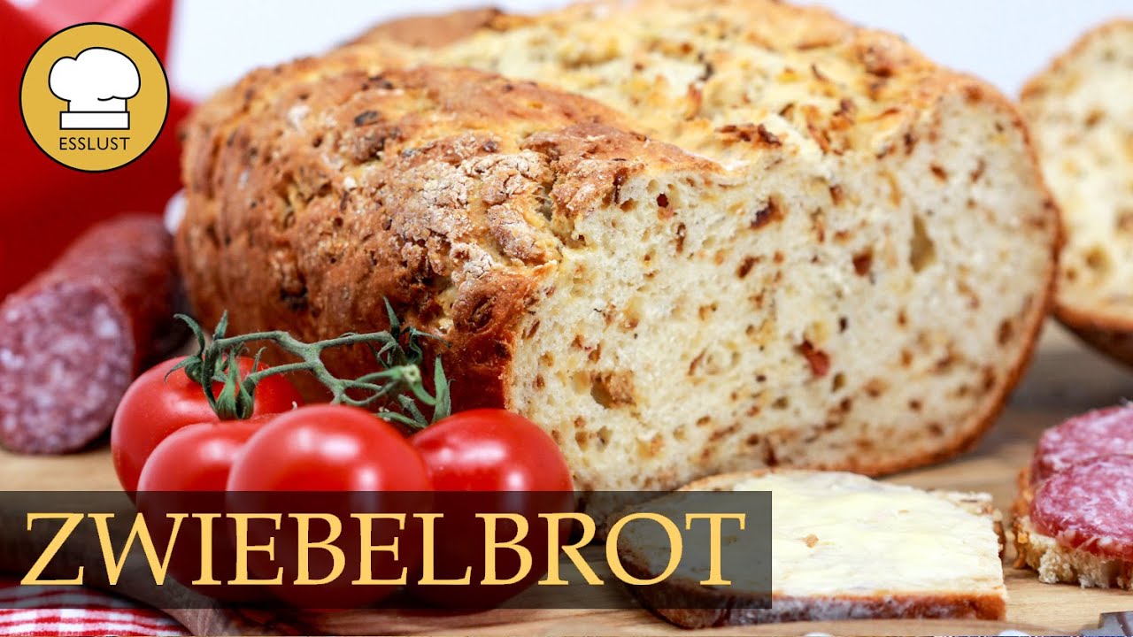 Schnelles ZWIEBELBROT mit goldbrauner Kruste und ohne Hefe