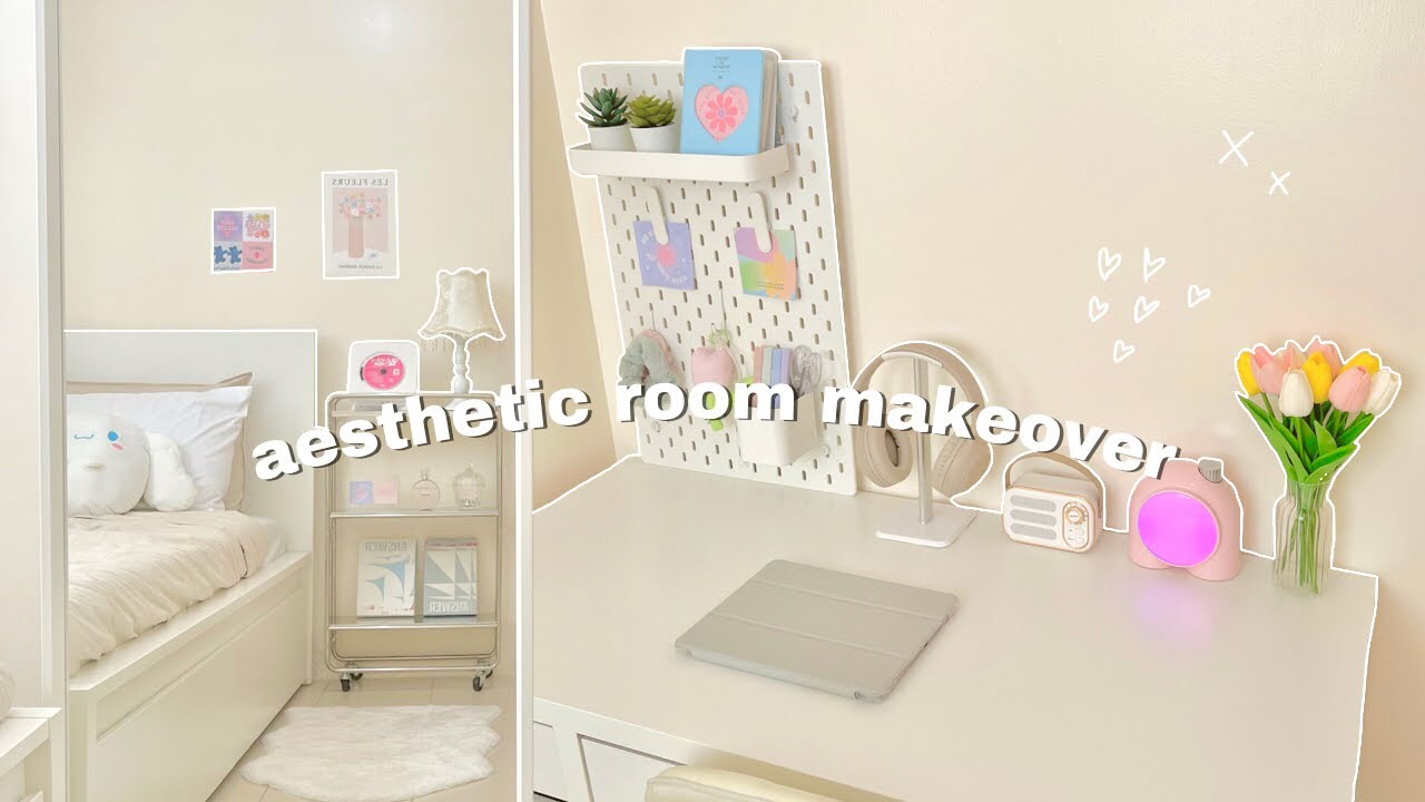 aesthetic small room makeover 🌷🐇 | ikea shopping | korean & pinterest inspired ⟡♡