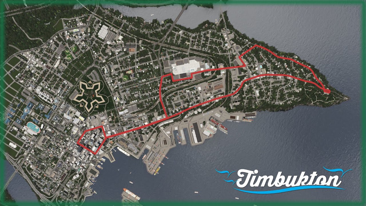 Cities Skylines Drive : Timbukton Lighthouse Bus Route
