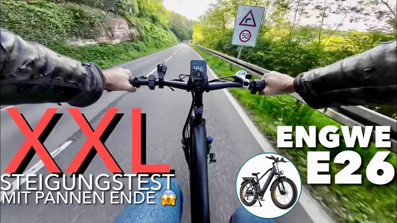 ENGWE E26 mit Top Speed und Plattfuss im XXL Steigungstest 2,3 KM Bergauf + Serpentinen Abfahrt