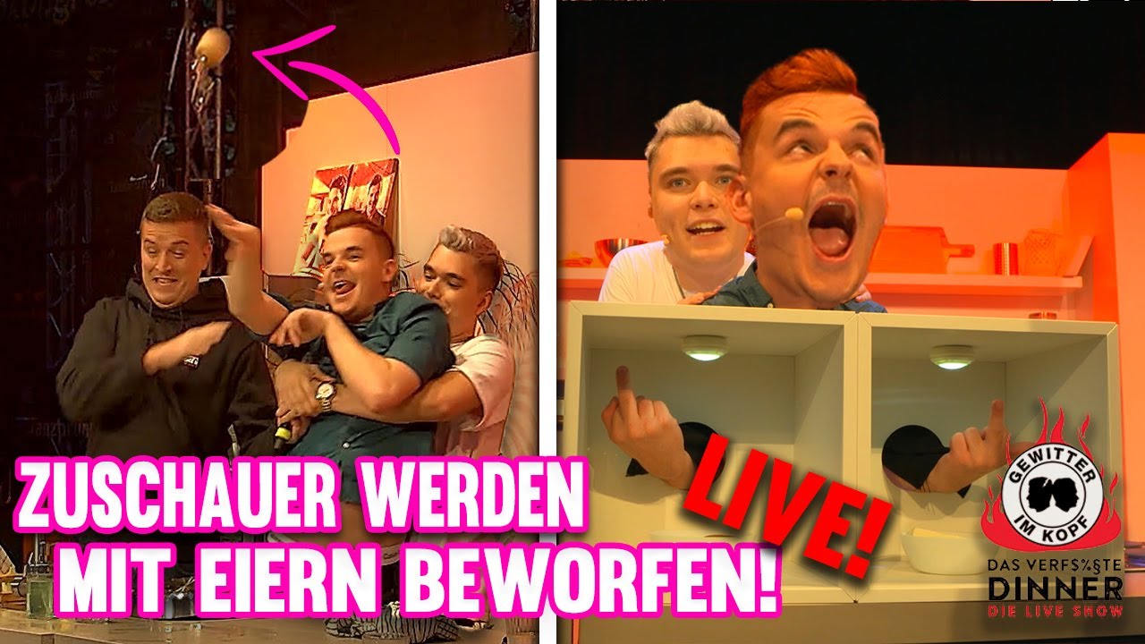 Tourette bewirft Live Zuschauer mit Eiern! - Gewitter im Kopf Live Show! | DAS VERF$%§TE DINNER