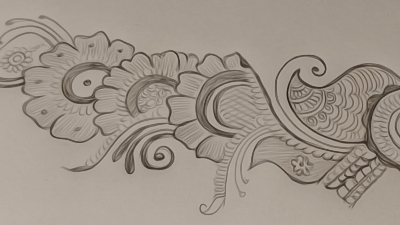 Beautiful Pencil Art Mehndi Design || Arabic shading mehndi design #mehndi #hennadesign #art