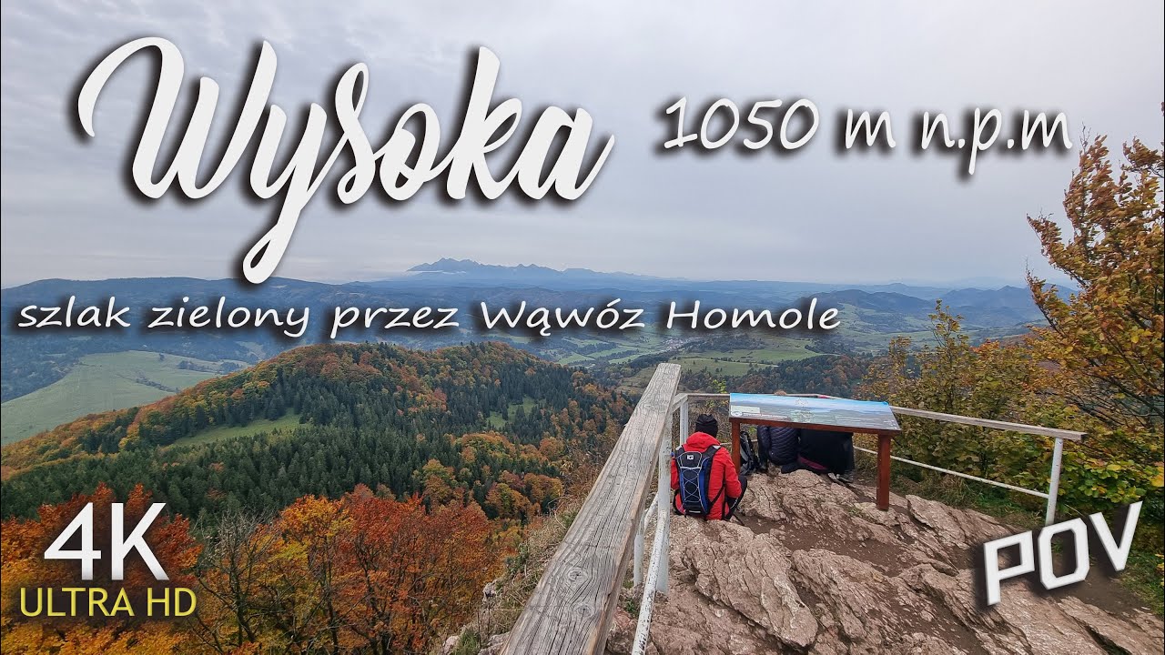 Wysoka 1050 m n.p.m. Pieniny szlak zielony przez Wąwóz Homole POV (4K)
