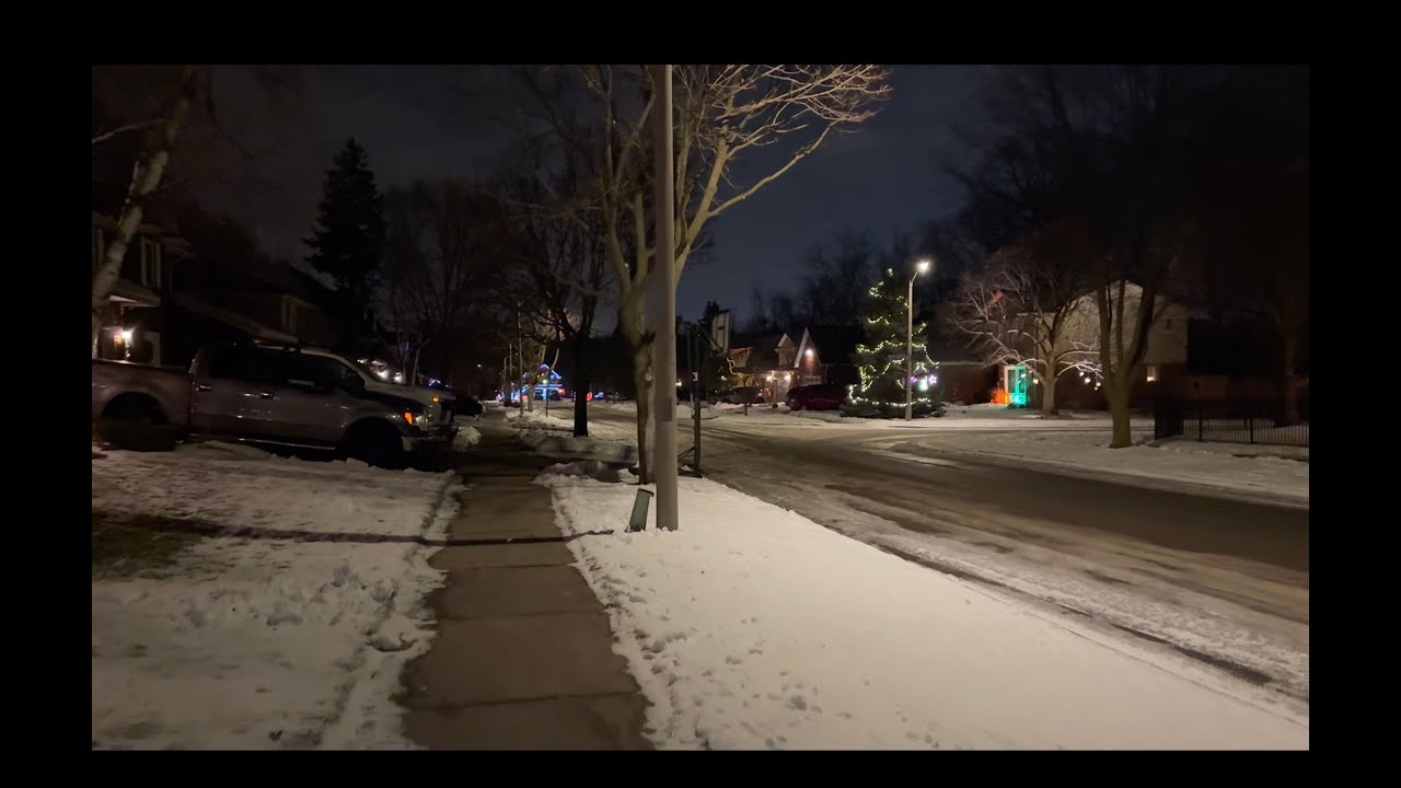 Quiet Winter Evening • A Snowy Neighborhood Walk