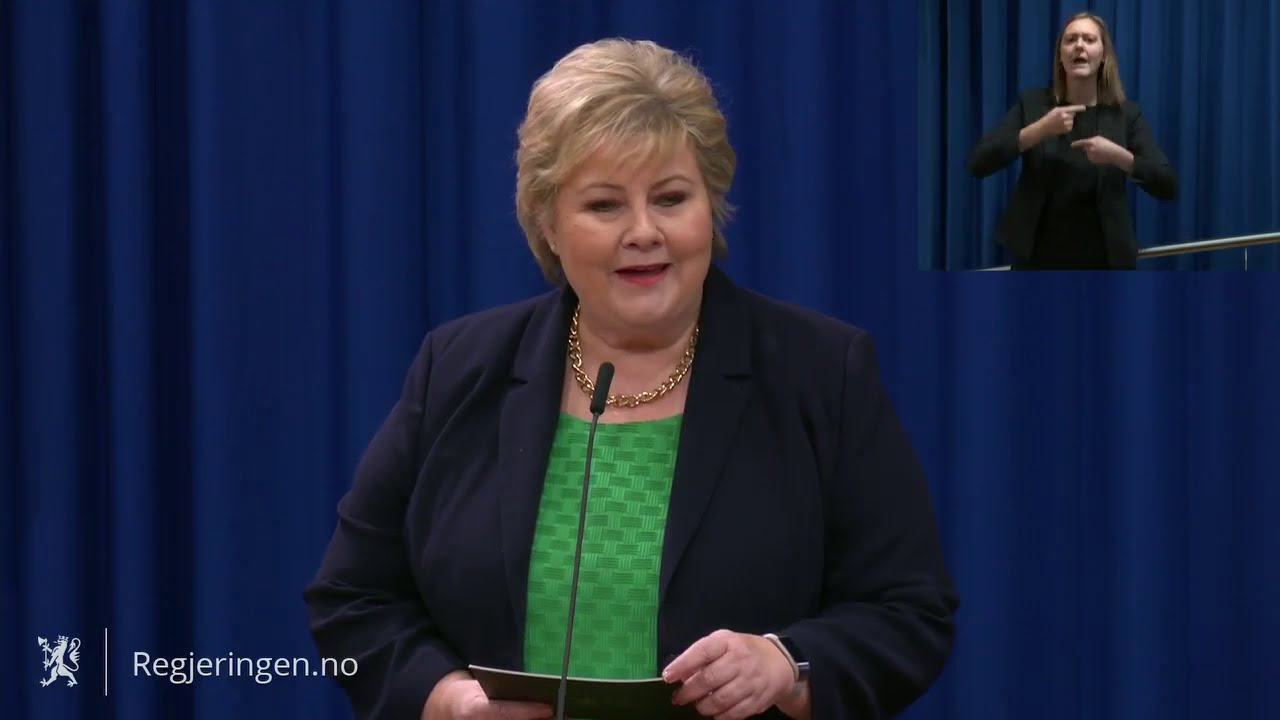 Regjeringen orienterte om korona-situasjonen i Norge (18.03.2020)