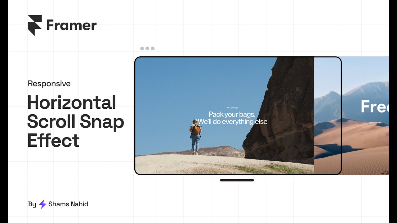 Responsive Horizontal Scroll Snap Effect using Framer | Free&nbsp;Remix