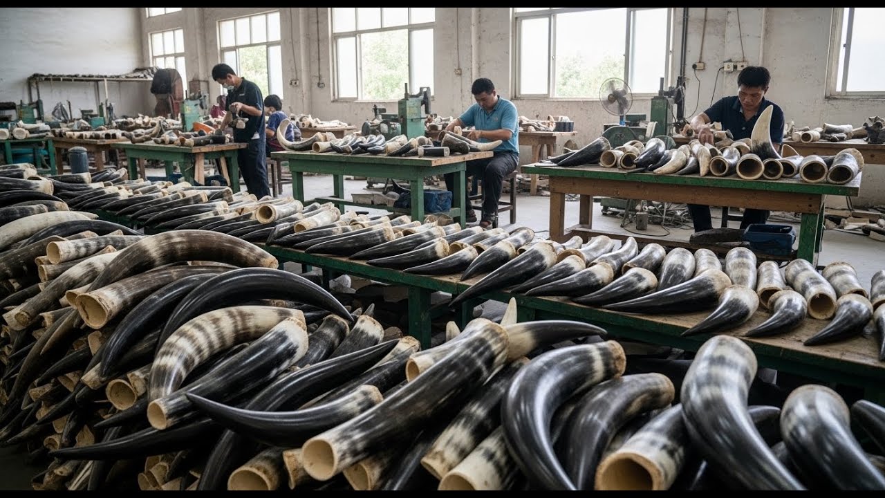How Cow Horns Are Processed into Decorative Objects – Inside the Artisan-Industrial Workshop