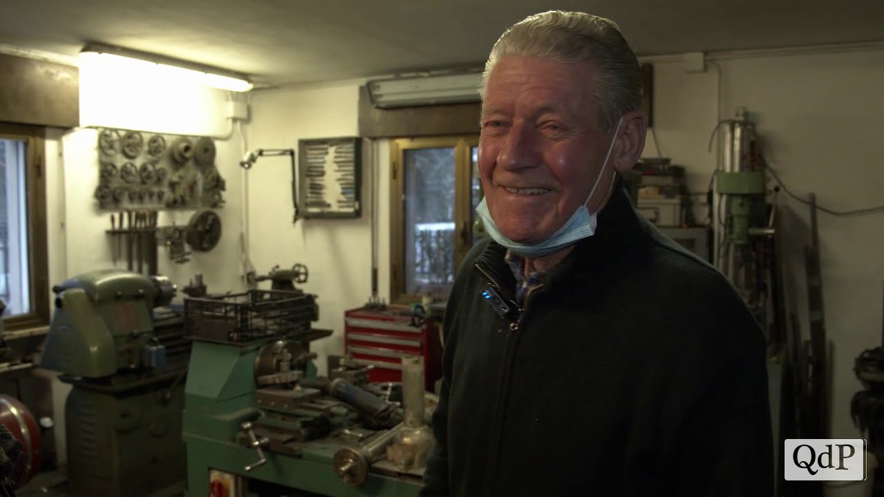 Rino Casagrande, a 92 anni ancora con la passione del lavoro al tornio
