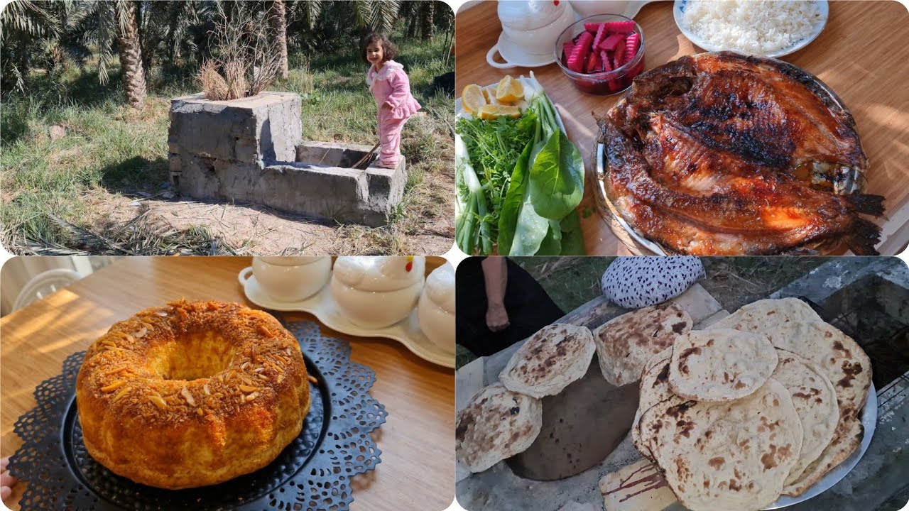 فلوك الجمعة من بيتنا 🏡 واخيرا تنور الطين كمل 😁 كيكه الترند وخبزات خالتي 😍