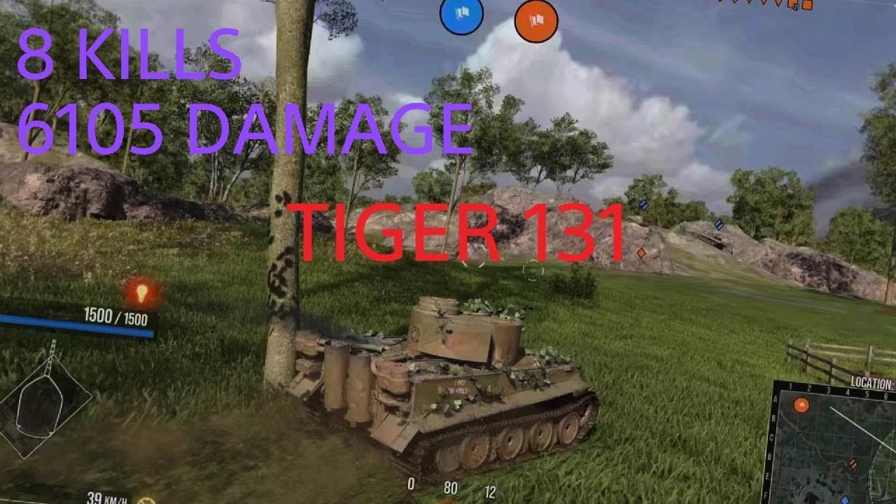 World of Tanks console TIGER 131 6105 dmg gameplay PS5