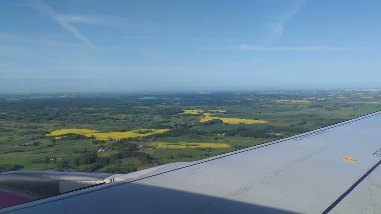 Landing at Malmo airport in the spring