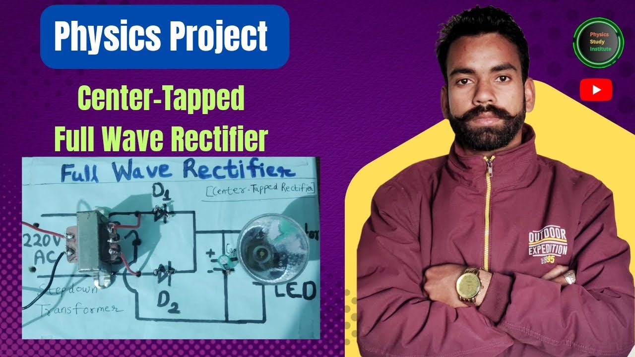 Physics Project | Full Wave Rectifier (Center-Tapped Rectifier) Class 12/B.Sc. Physics 