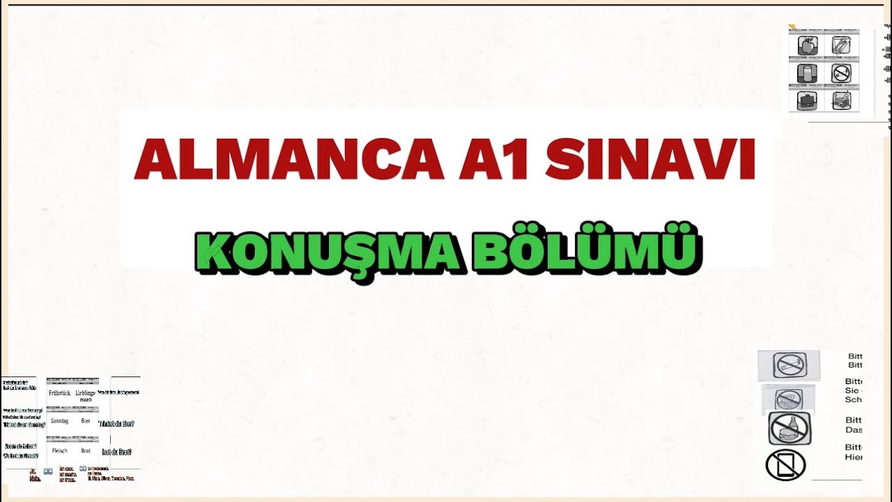 Almanca A1 Sınavı Konuşma Bölümü -Goethe örnekleri