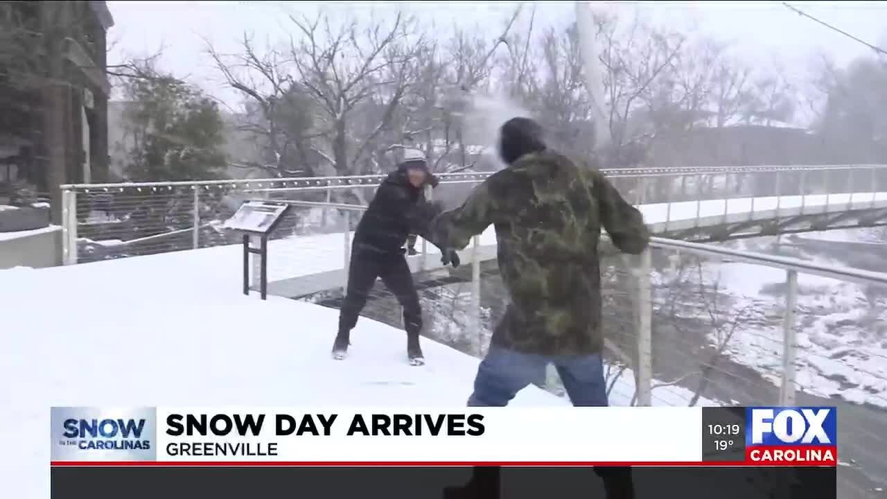 Greenville residents react to snow day