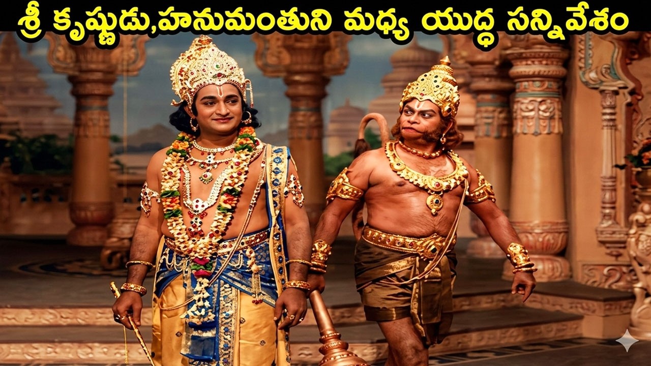 శ్రీ కృష్ణుడు,హనుమంతుని మధ్య యుద్ధ సన్నివేశం | #NTR #SVRangarao | #Sri Krishnanjaneya Yuddham 2025