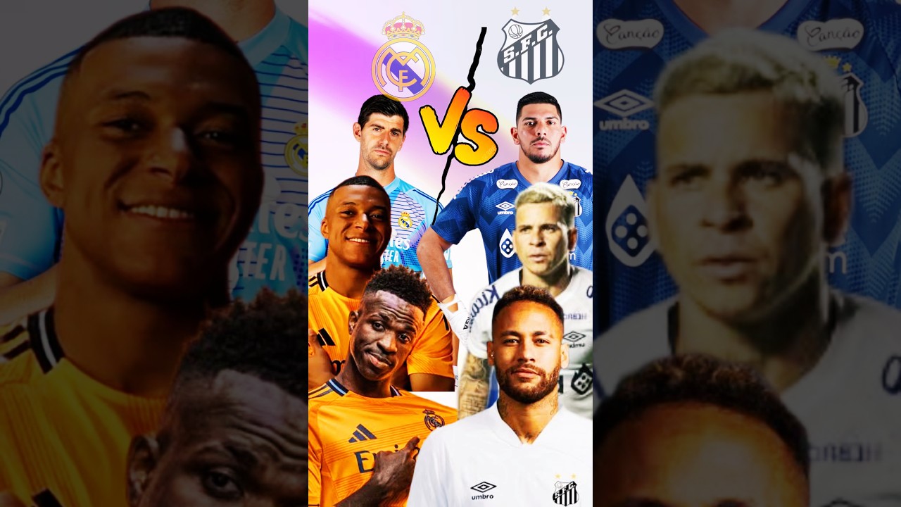 Real Madrid vs Santos 🥺|  Neymar vs vini | Mbappe | Courtois |#2025 #neymar #football #vini #santos