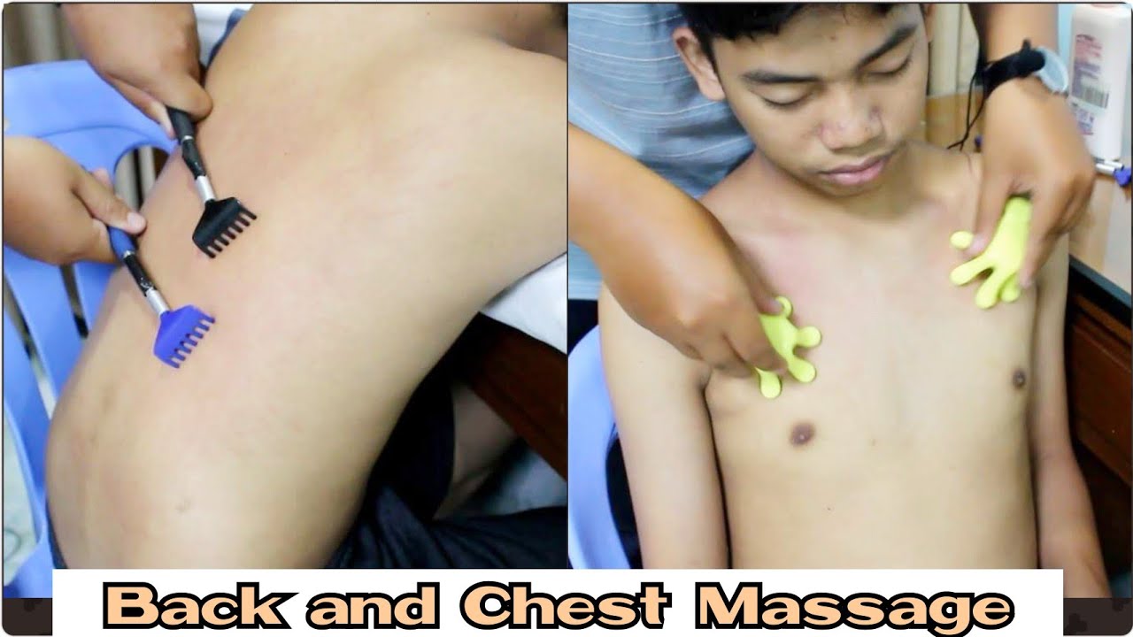 ASMR Relaxing Back and Chest Massage with Tools