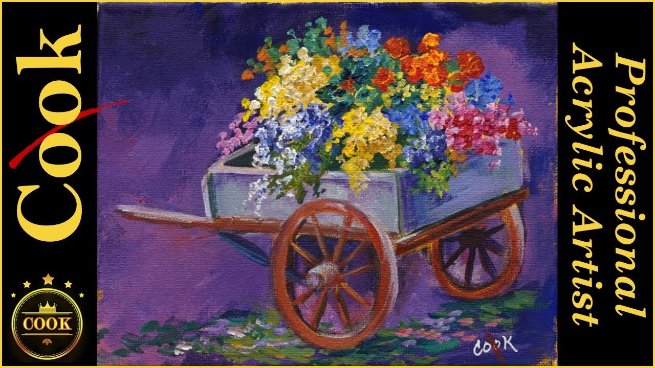 Painting A Companion Flower Cart  in Acrylics for Beginners with Ginger Cook